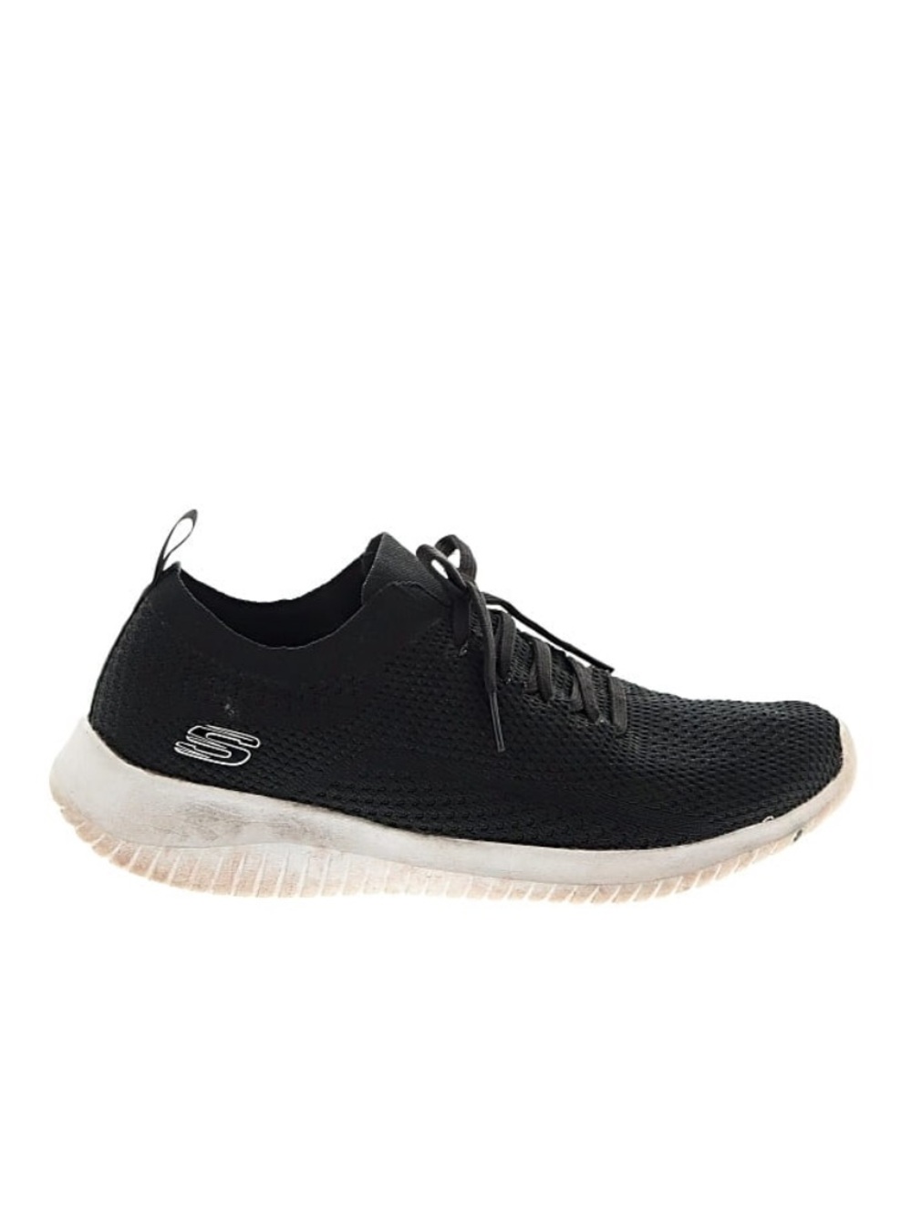 Skechers Black Slip-On Knit Lace-Up Sneakers Women’s 10 W